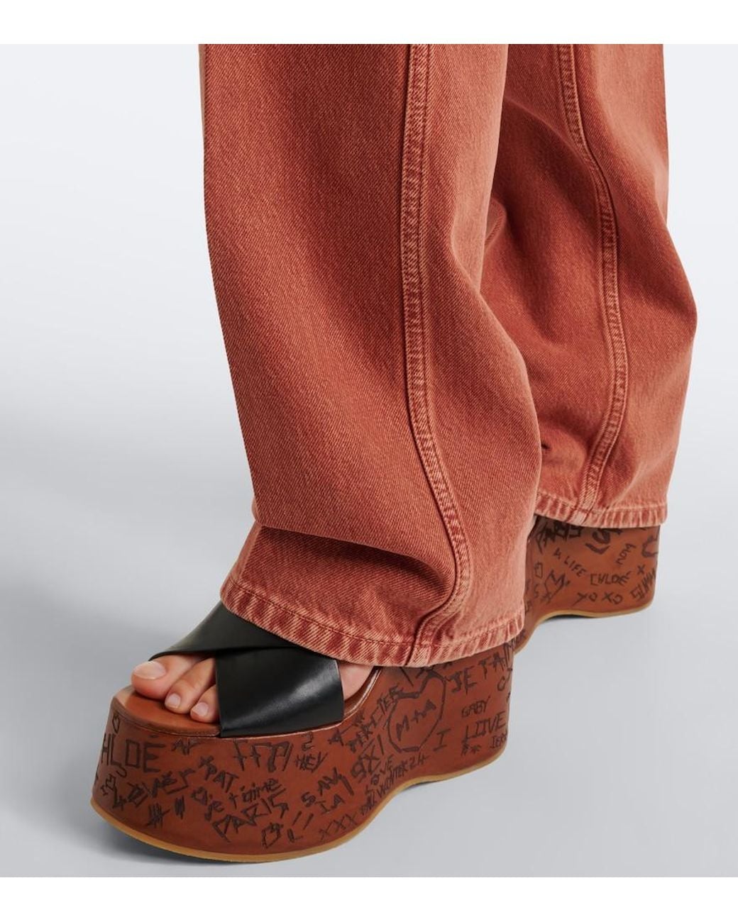 Chloé Red Straight Jeans