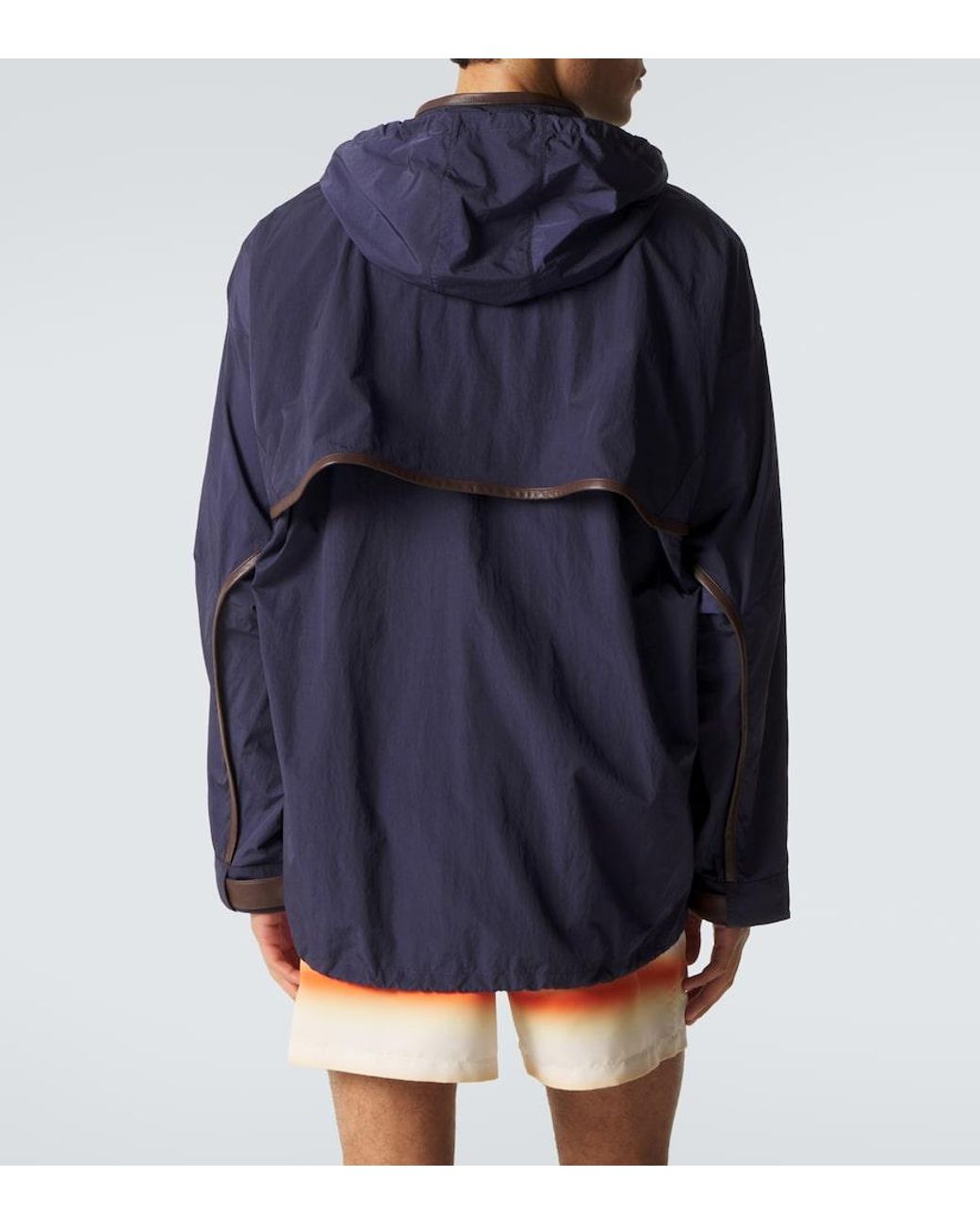 Loewe Blue Paula's Ibiza Leather-Trimmed Ripstop Jacket for men