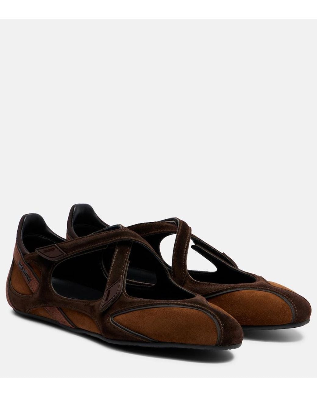 The Attico Brown Floor 01 Suede Ballet Flats