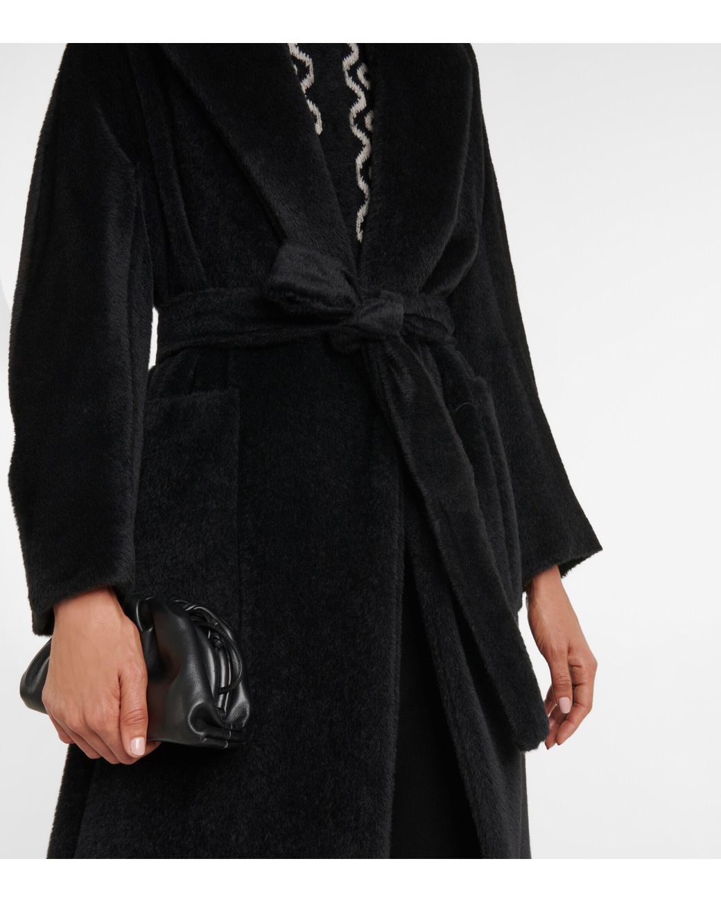 Max Mara Malesia Alpaca Wool And Wool-blend Coat in Black | Lyst