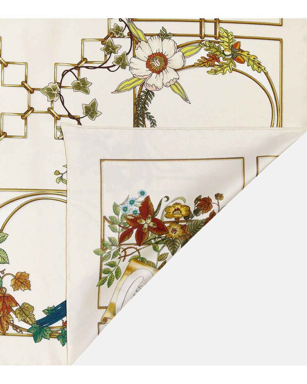 Gucci Natural Silk Floral Scarf