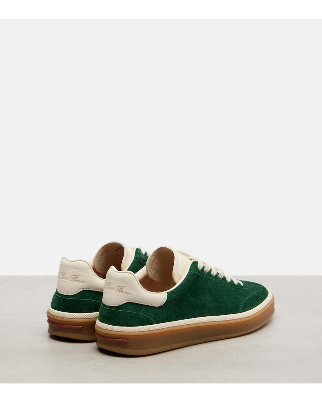 Loro Piana Green Tennis Walk Suede Sneakers