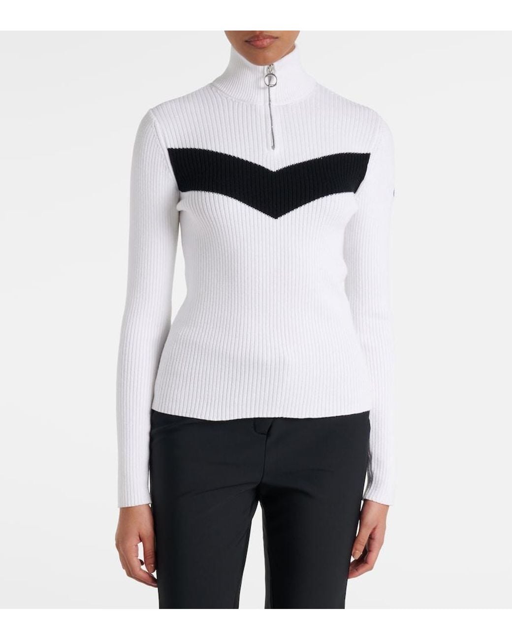 Fusalp White Andromede Ribbed-Knit Ski Top