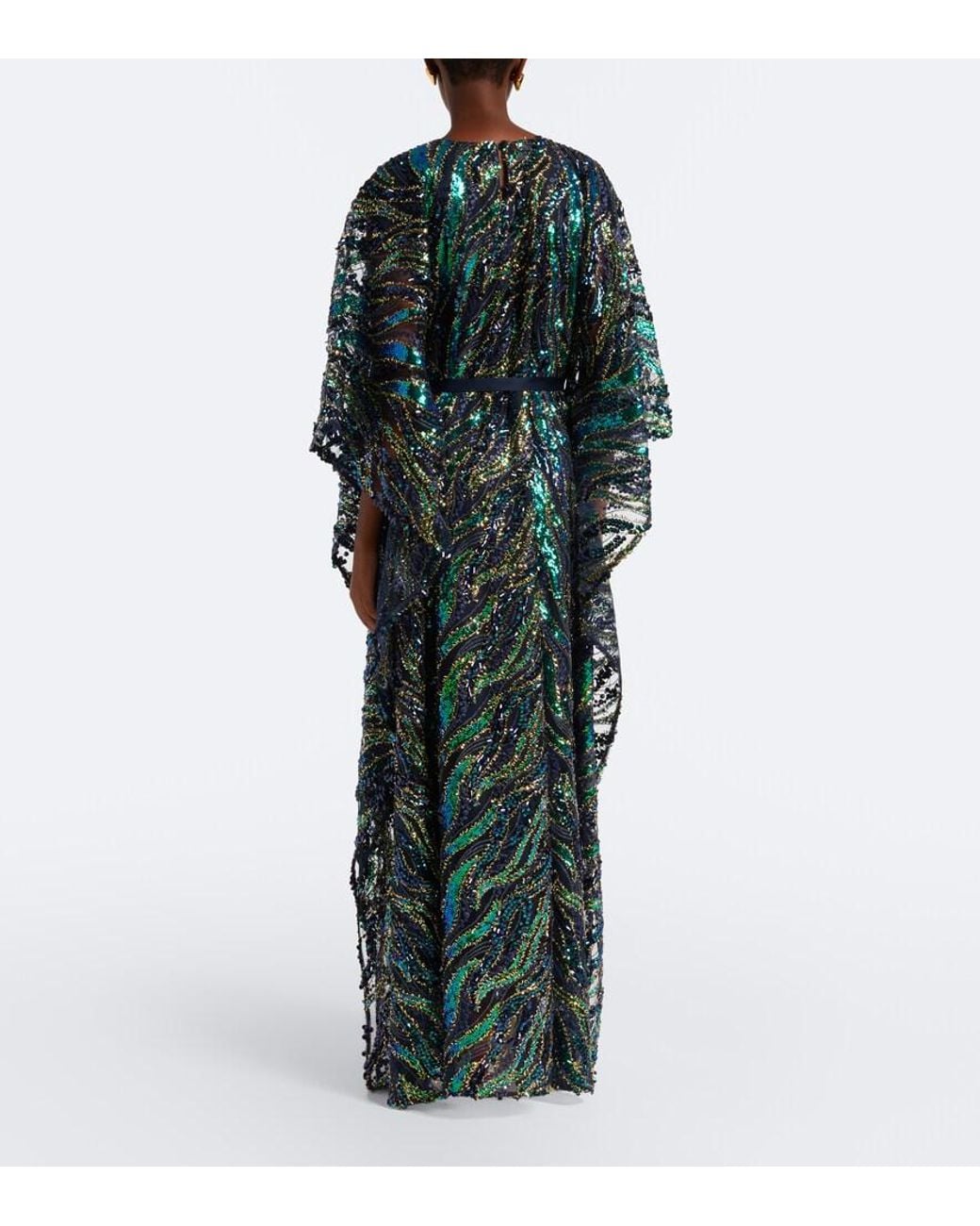 Taller Marmo Green Firefly Sequined Kaftan