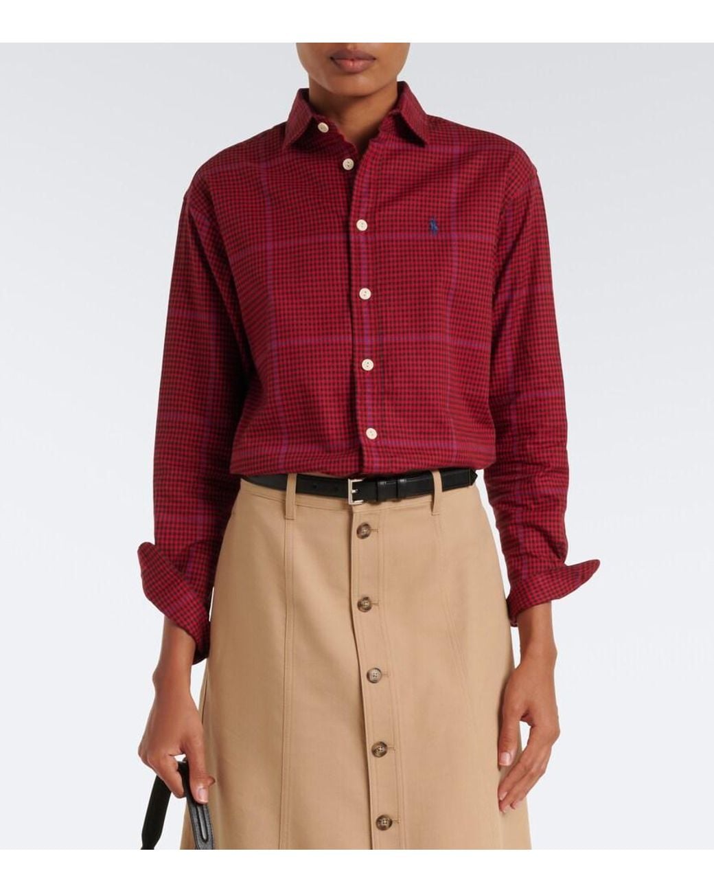Polo Ralph Lauren Red Plaid Cotton Twill Shirt