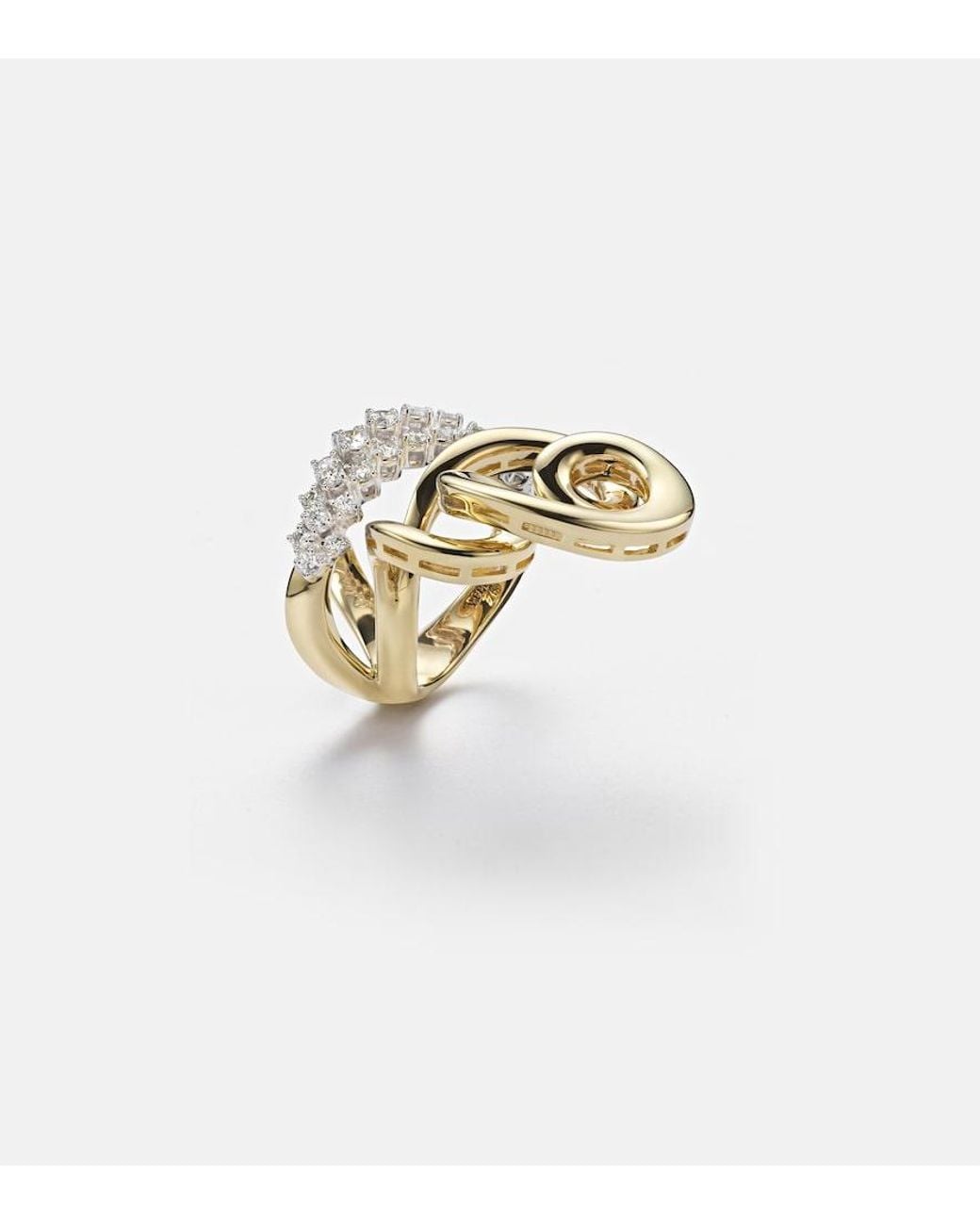 YEPREM White 18Kt Ring With Diamonds