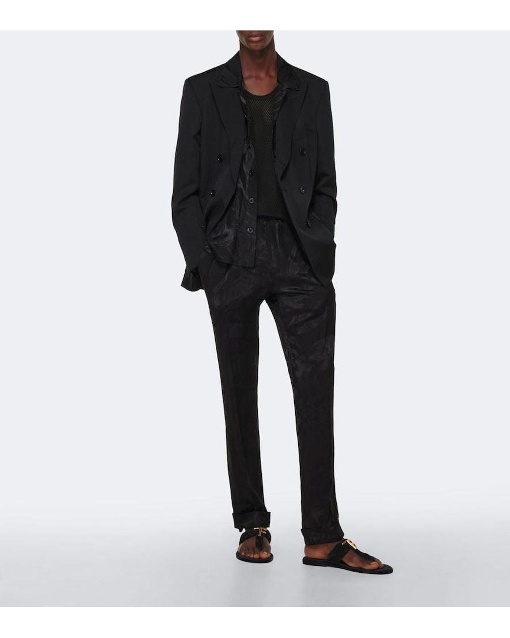 Tom Ford Brown Leather Thong Sandals for men