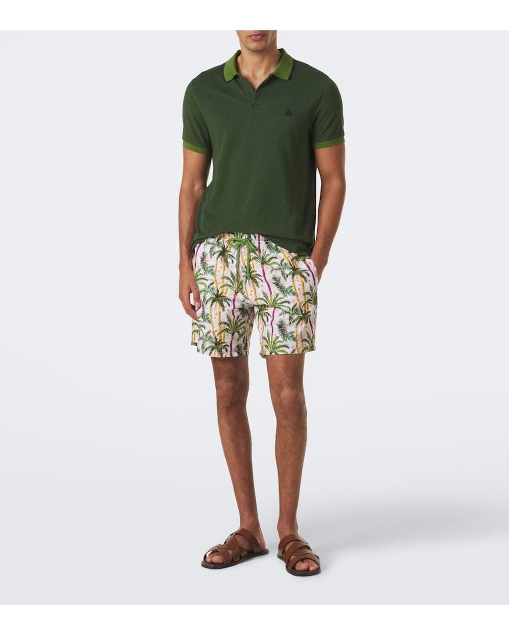 Vilebrequin Green Palatin Cotton Pique Polo Shirt for men