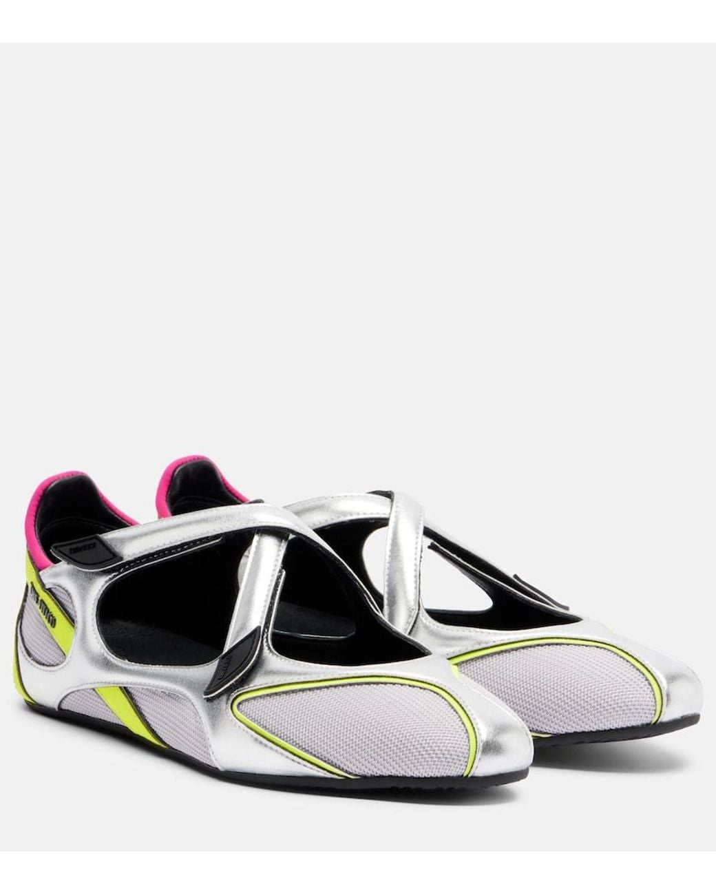 The Attico Black Floor01 Metallic Ballet Flats