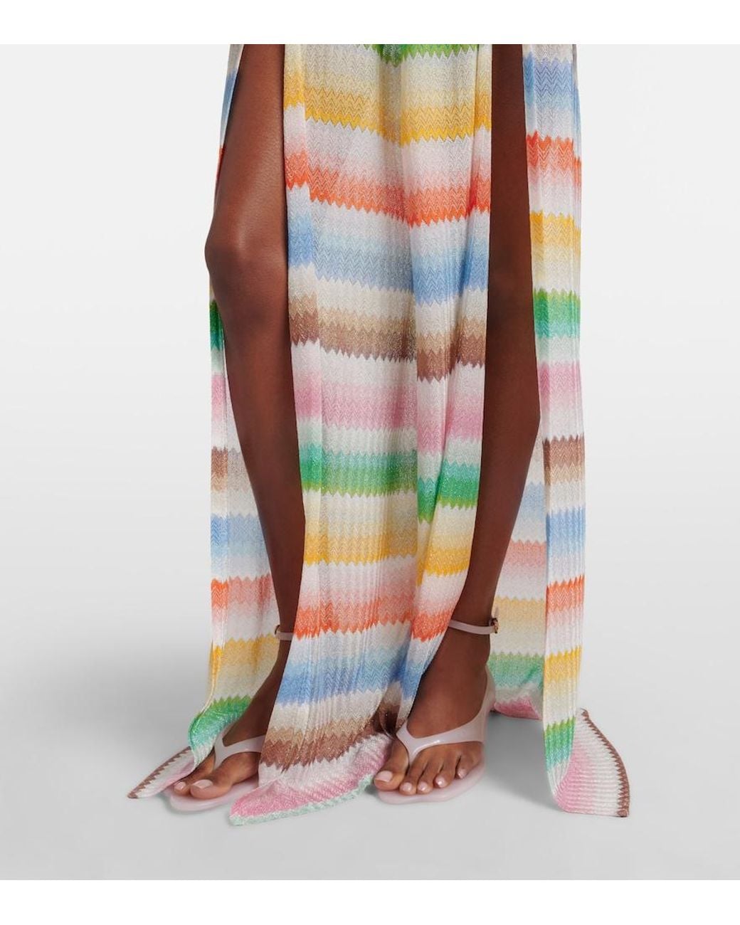 Missoni White Zigzag Open-Back Lame Jumpsuit