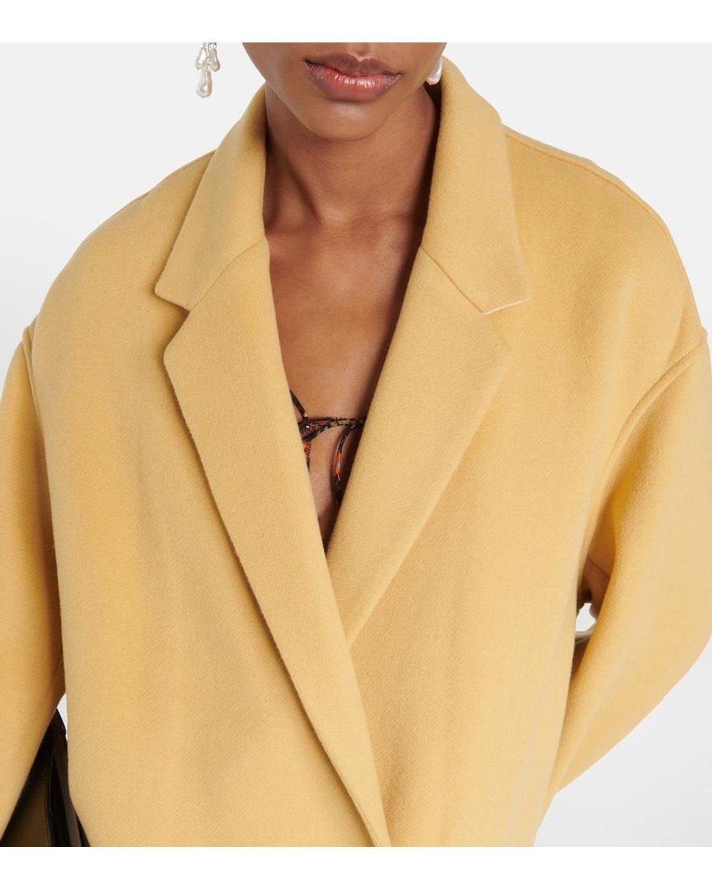 Isabel Marant Yellow Efegozi Wool-Blend Coat