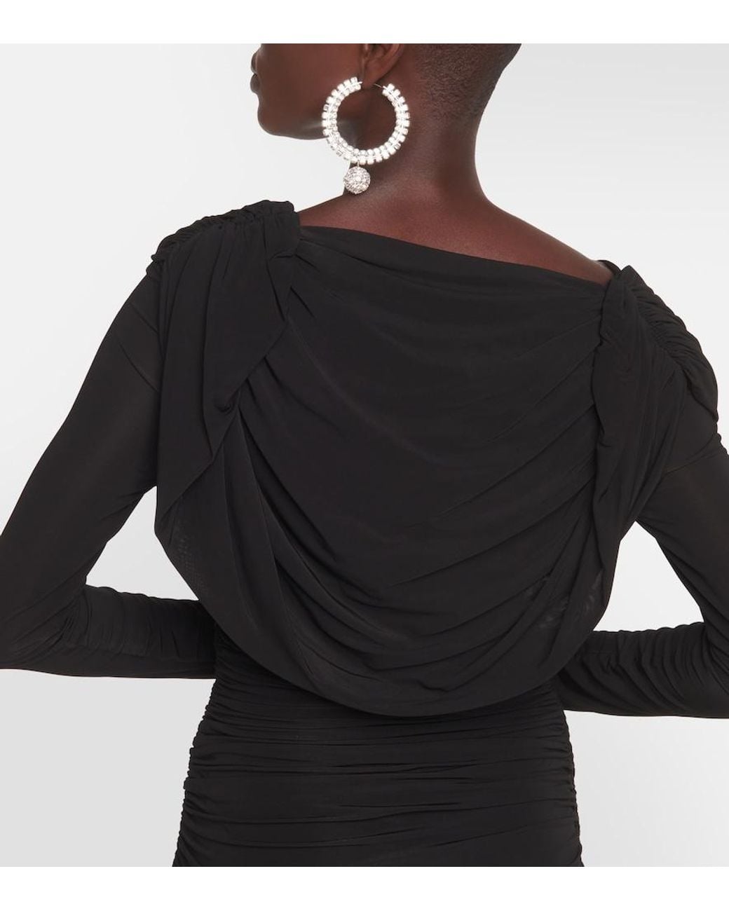 GIUSEPPE DI MORABITO Black Ruched Gown