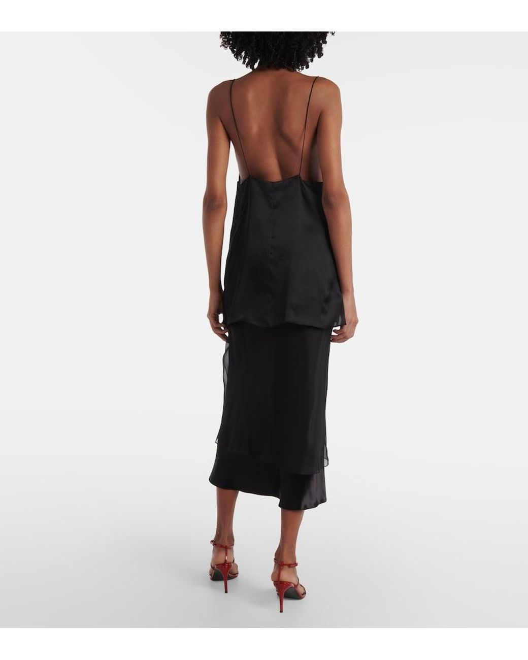 Khaite Black Talsie Silk Organza Top