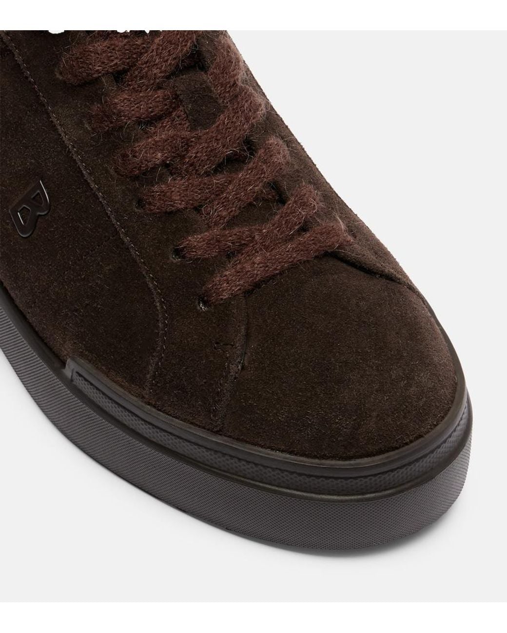 Bogner Brown Hollywood 32 Shearling-Lined Suede Sneakers