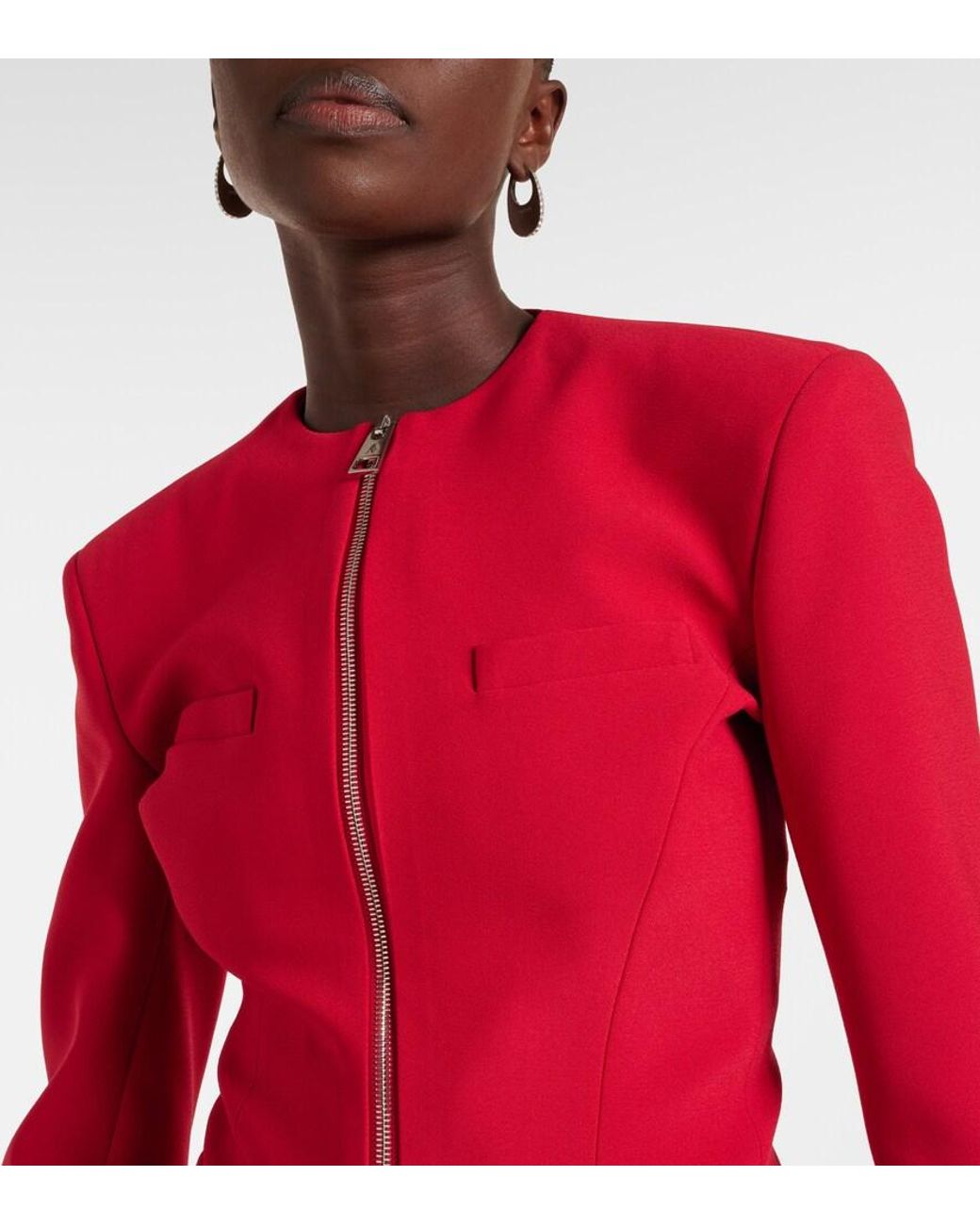 The Attico Red Crepe Jacket
