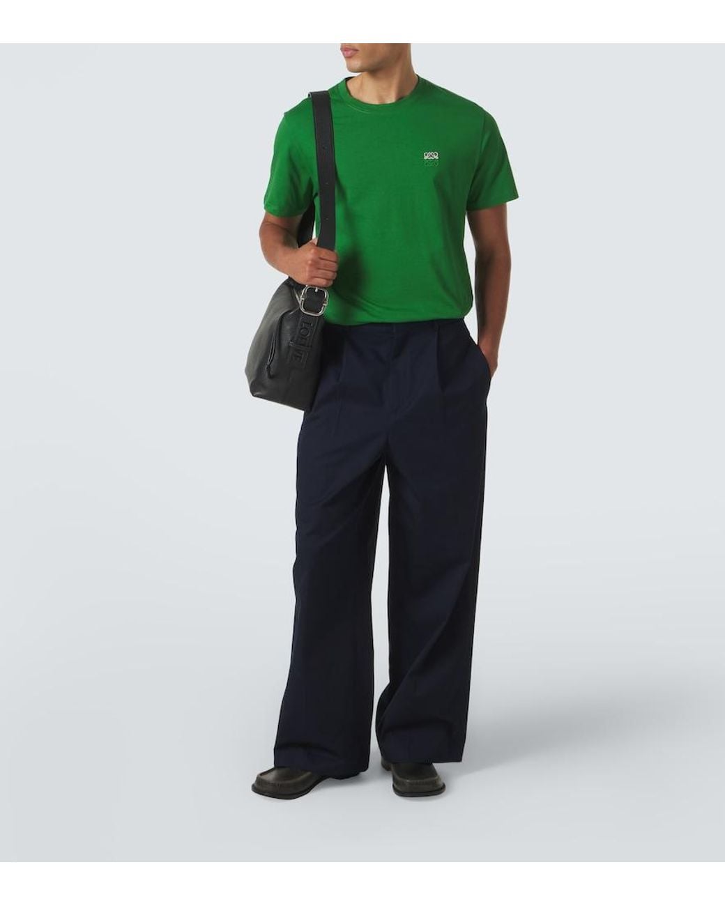 Loewe Green Anagram Cotton Jersey T-Shirt for men