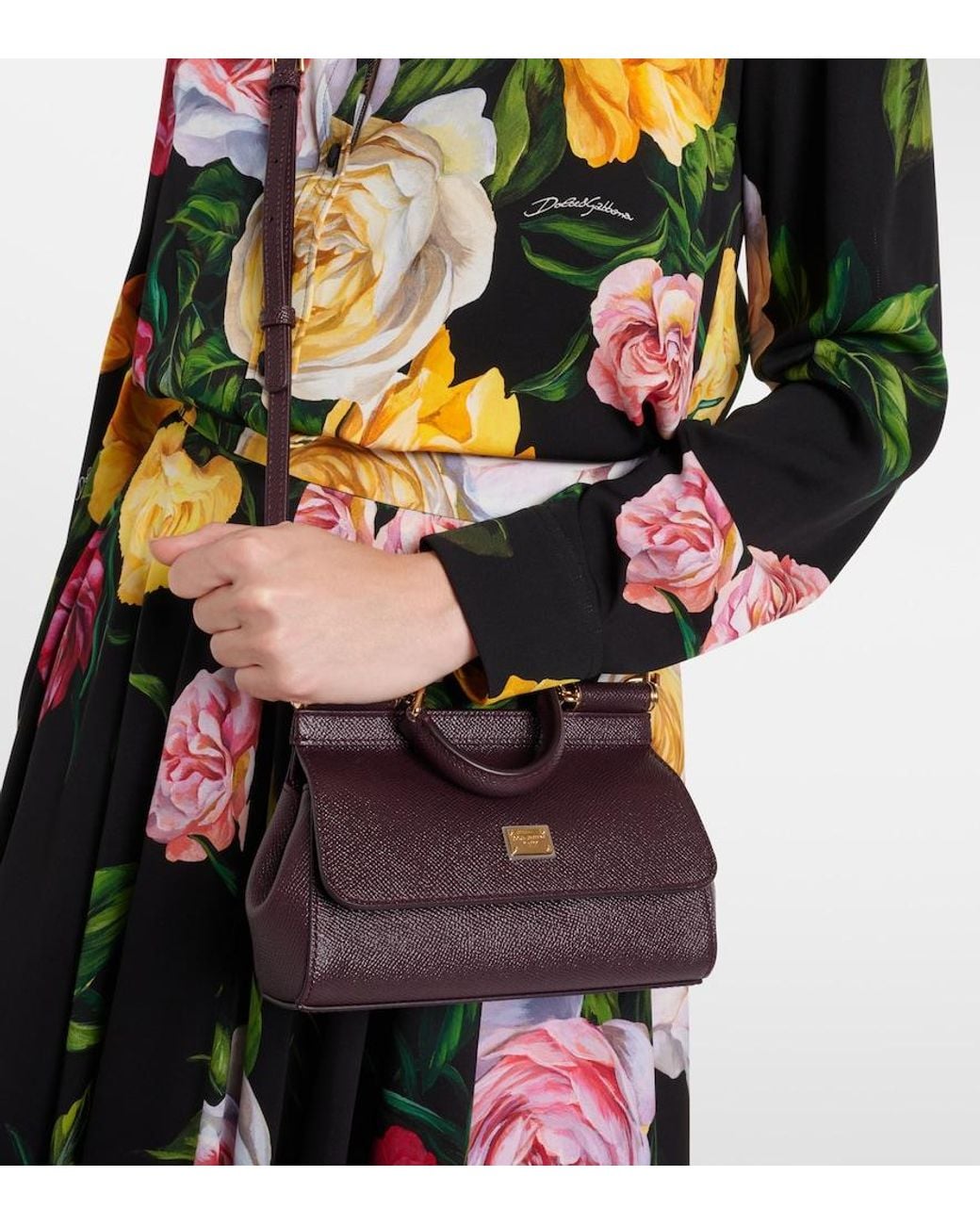 Dolce & Gabbana Purple Sicily Small Leather Tote Bag