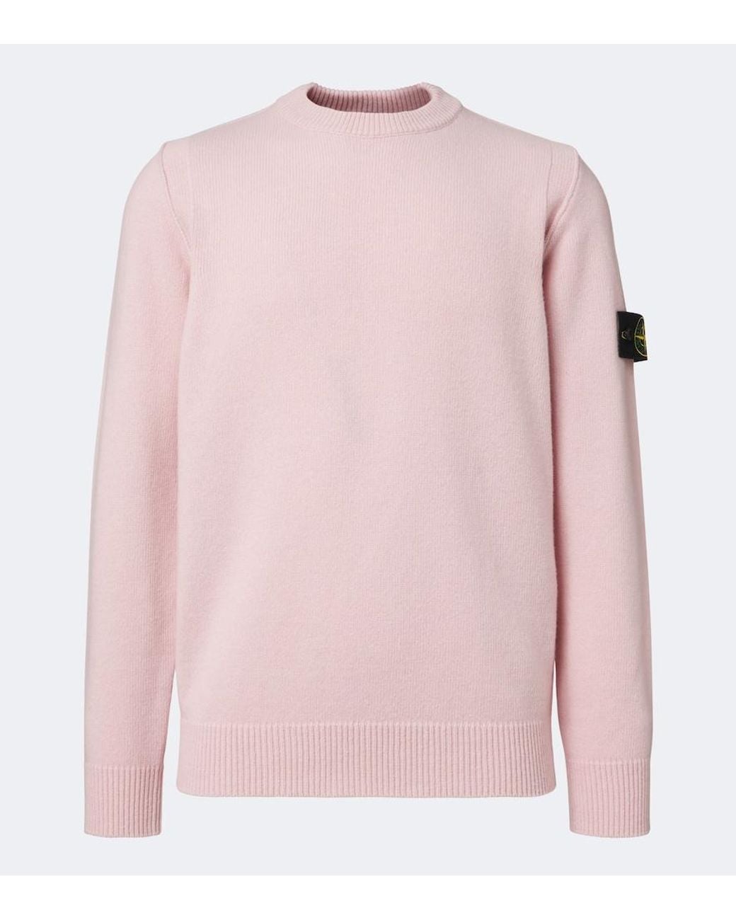 Stone Island Pink Compass Wool-Blend Sweater for men