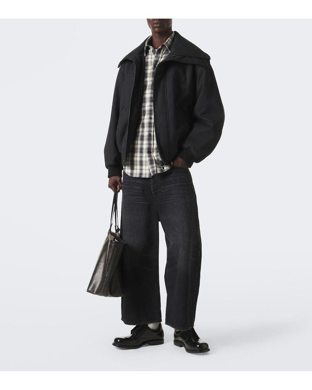 Balenciaga Black Brushed Leather Derby Shoes for men