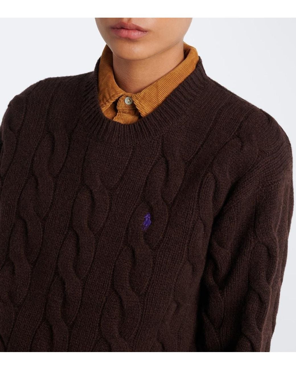 Polo Ralph Lauren Black Cable-Knit Wool And Cashmere Sweater