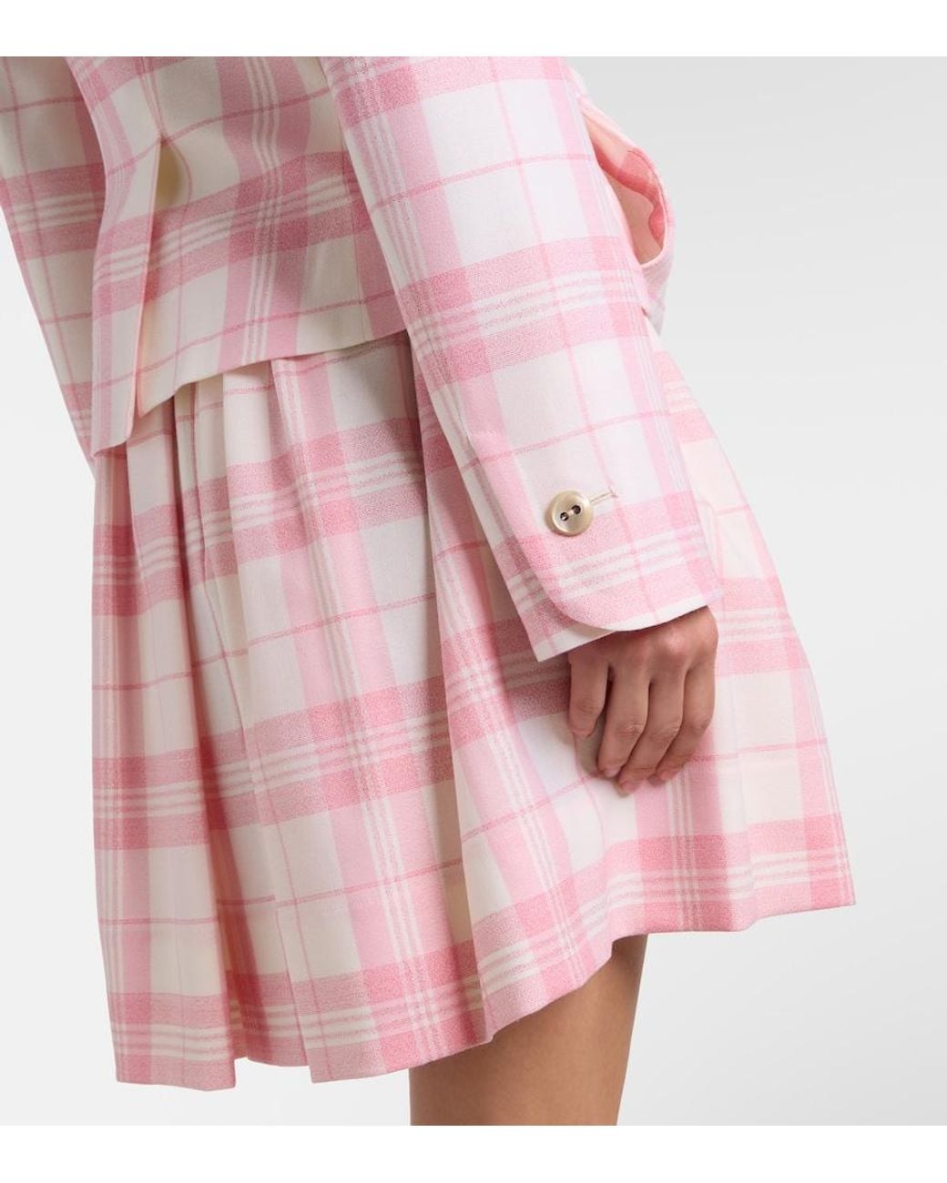 Vivienne Westwood Pink Checked Wool-Blend Blazer