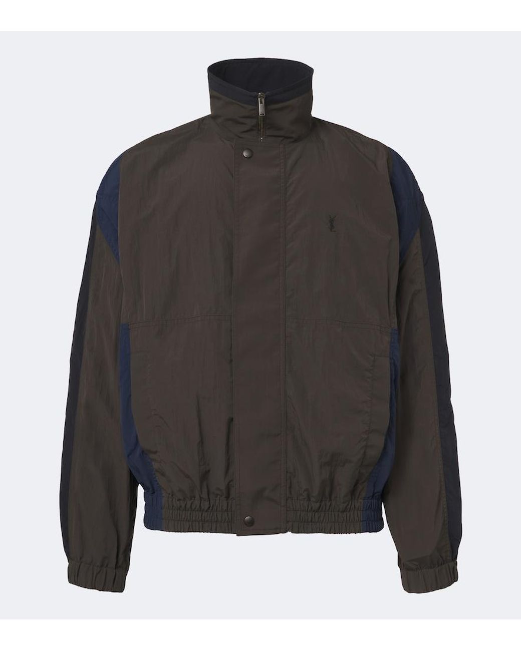 Saint Laurent Gray Cassandre Faille Jacket for men