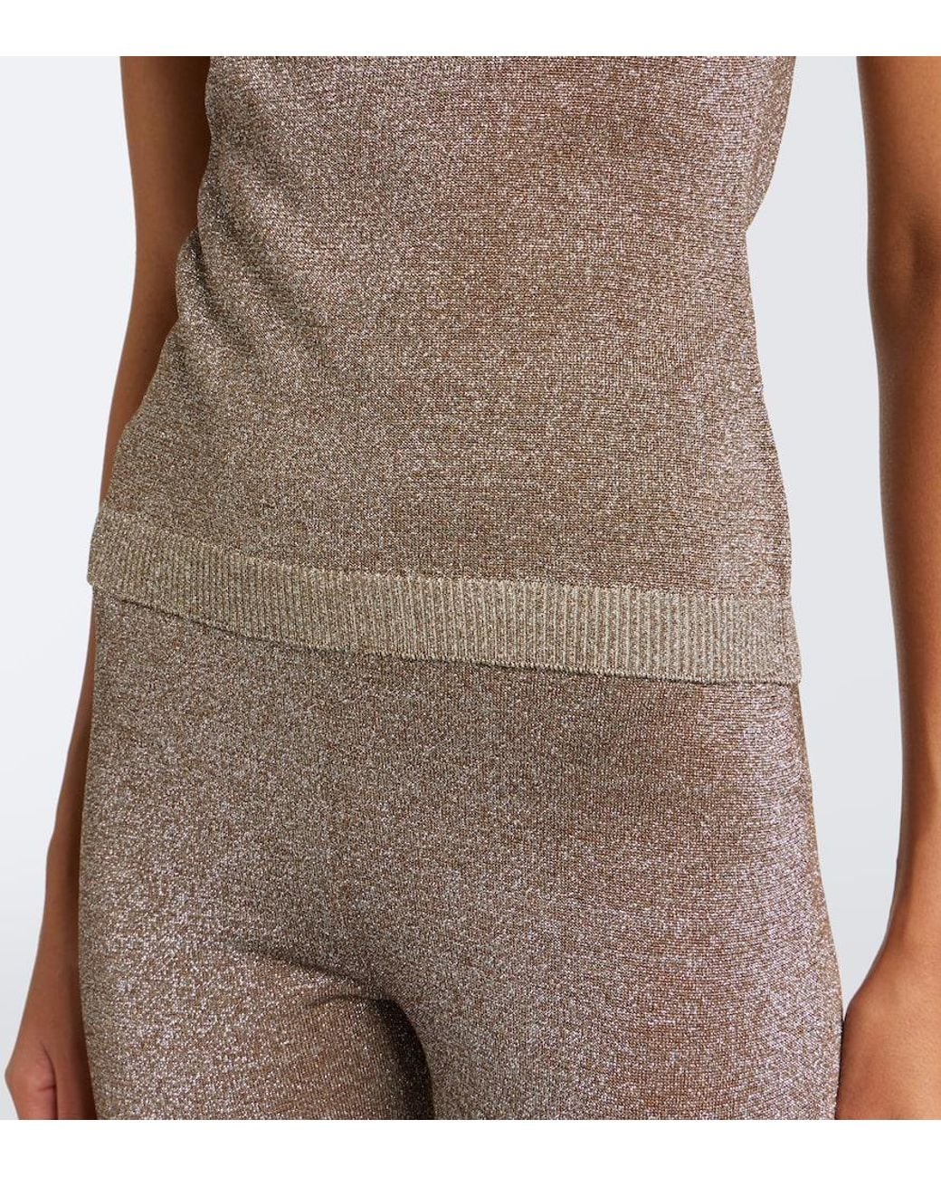 Missoni Brown Knitted Lame Tank Top