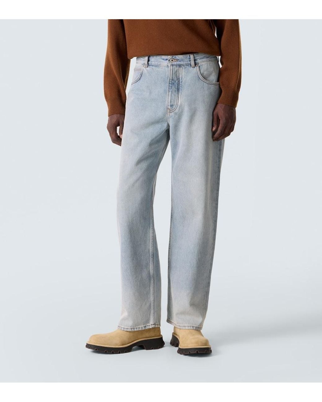 Loewe Blue Faded Straight Jeans for men
