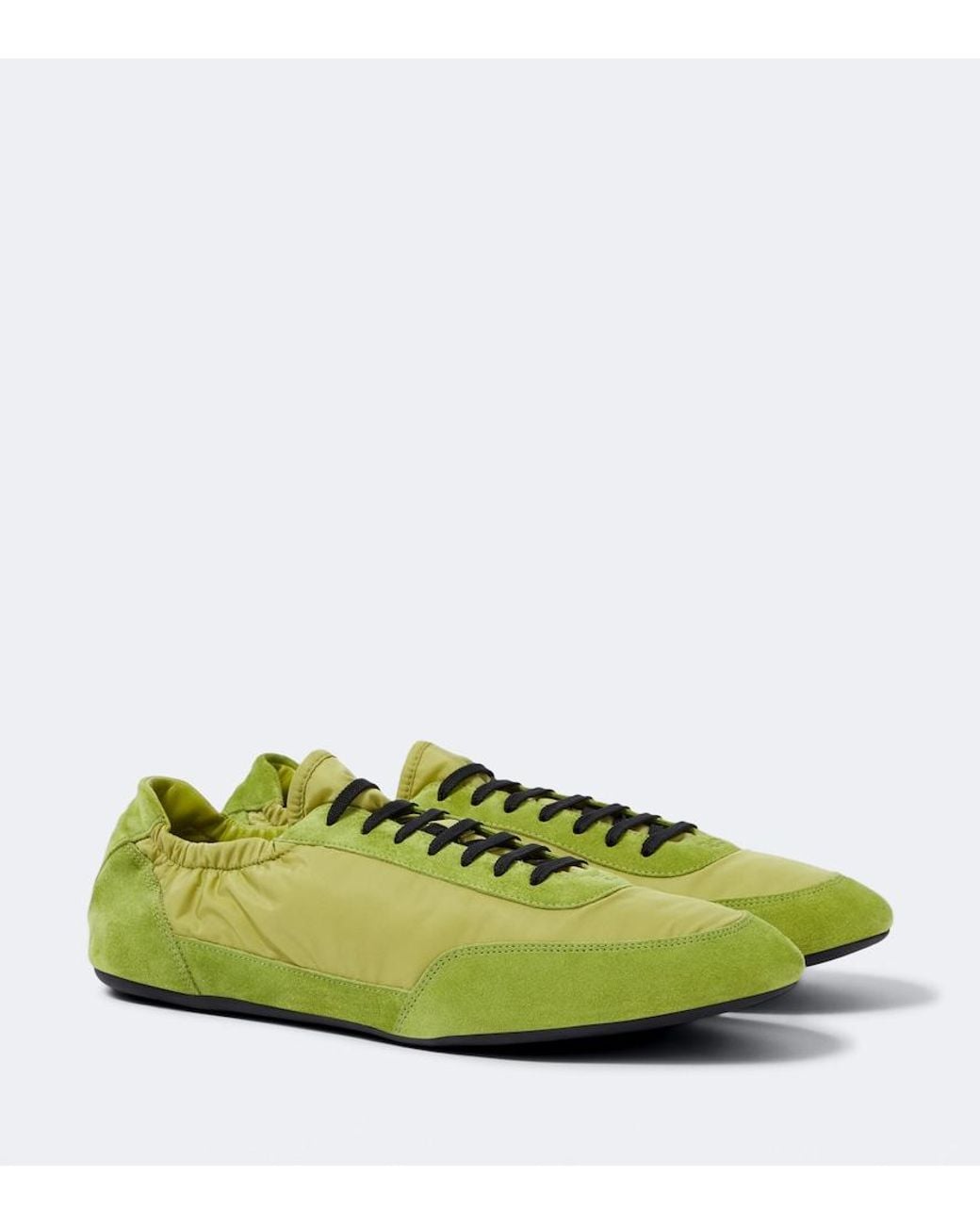 Prada Green Collapse Re-Nylon And Suede Sneakers for men