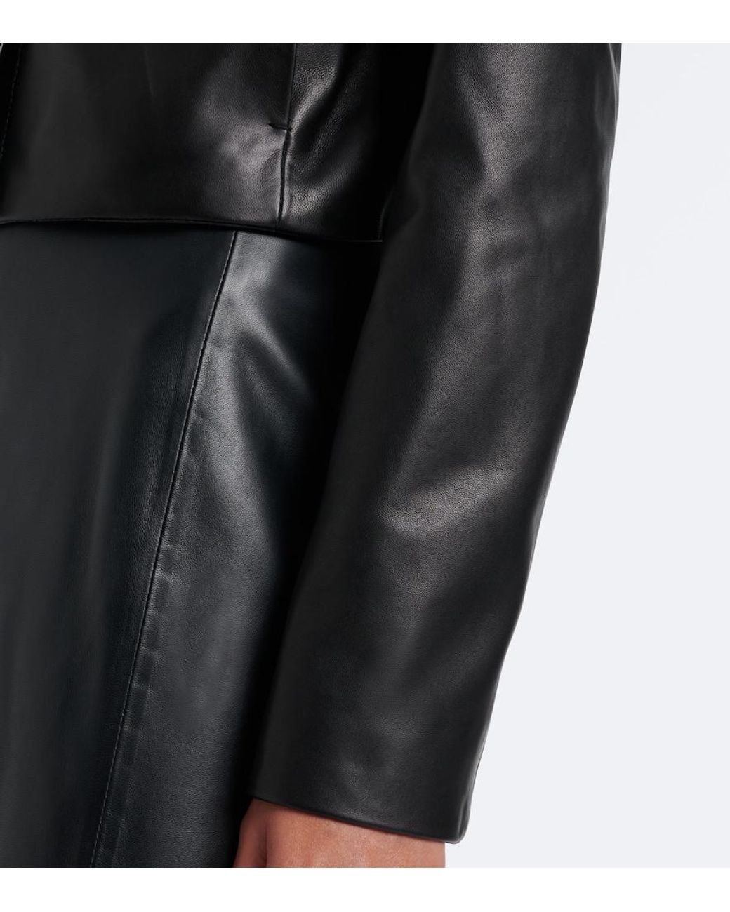 Vince Black Cropped Leather Jacket