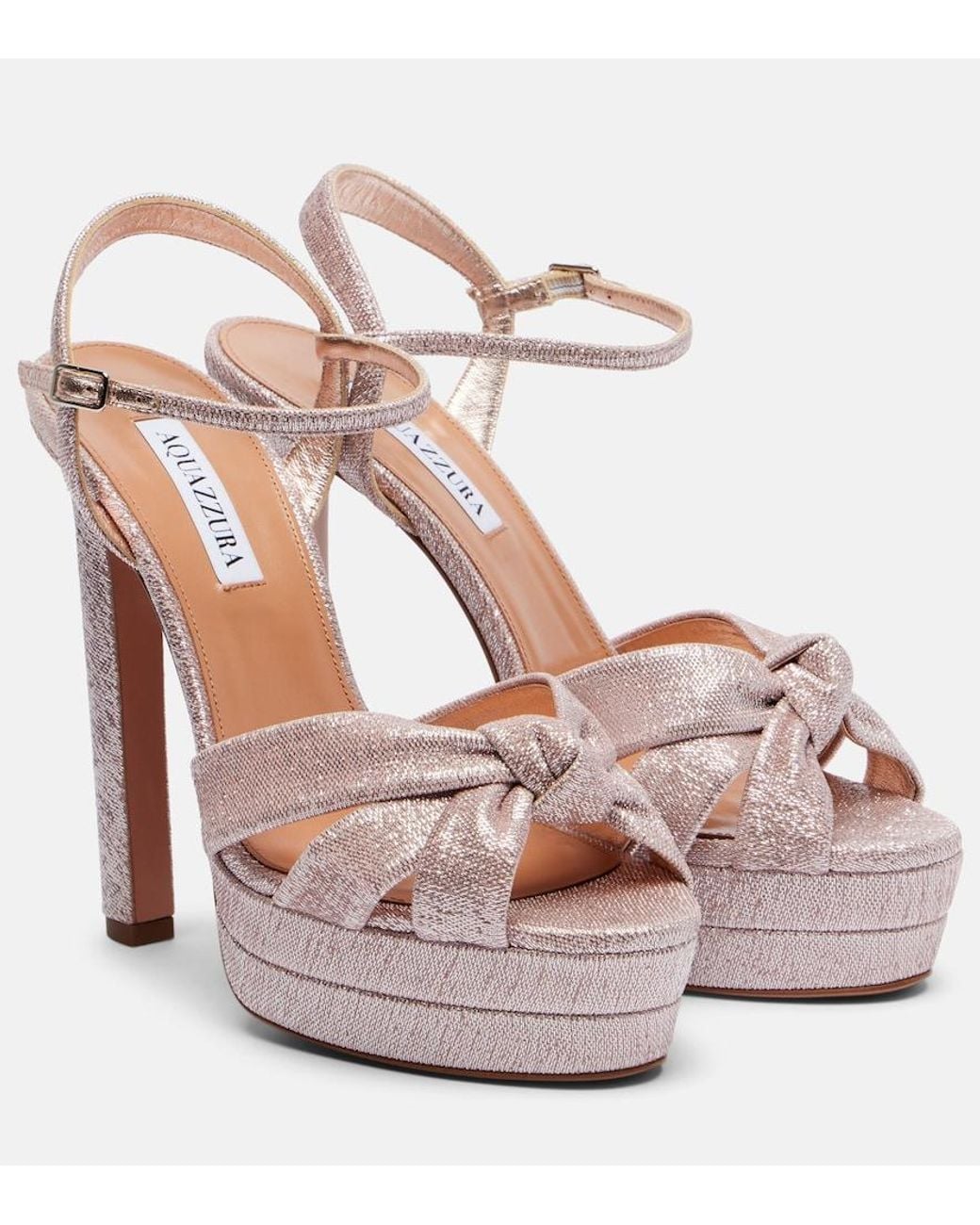 Aquazzura Pink Nina 130 Platform Sandals