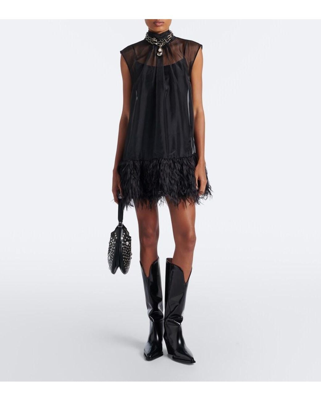 Paris Texas Black Jane Leather Knee-High Boots