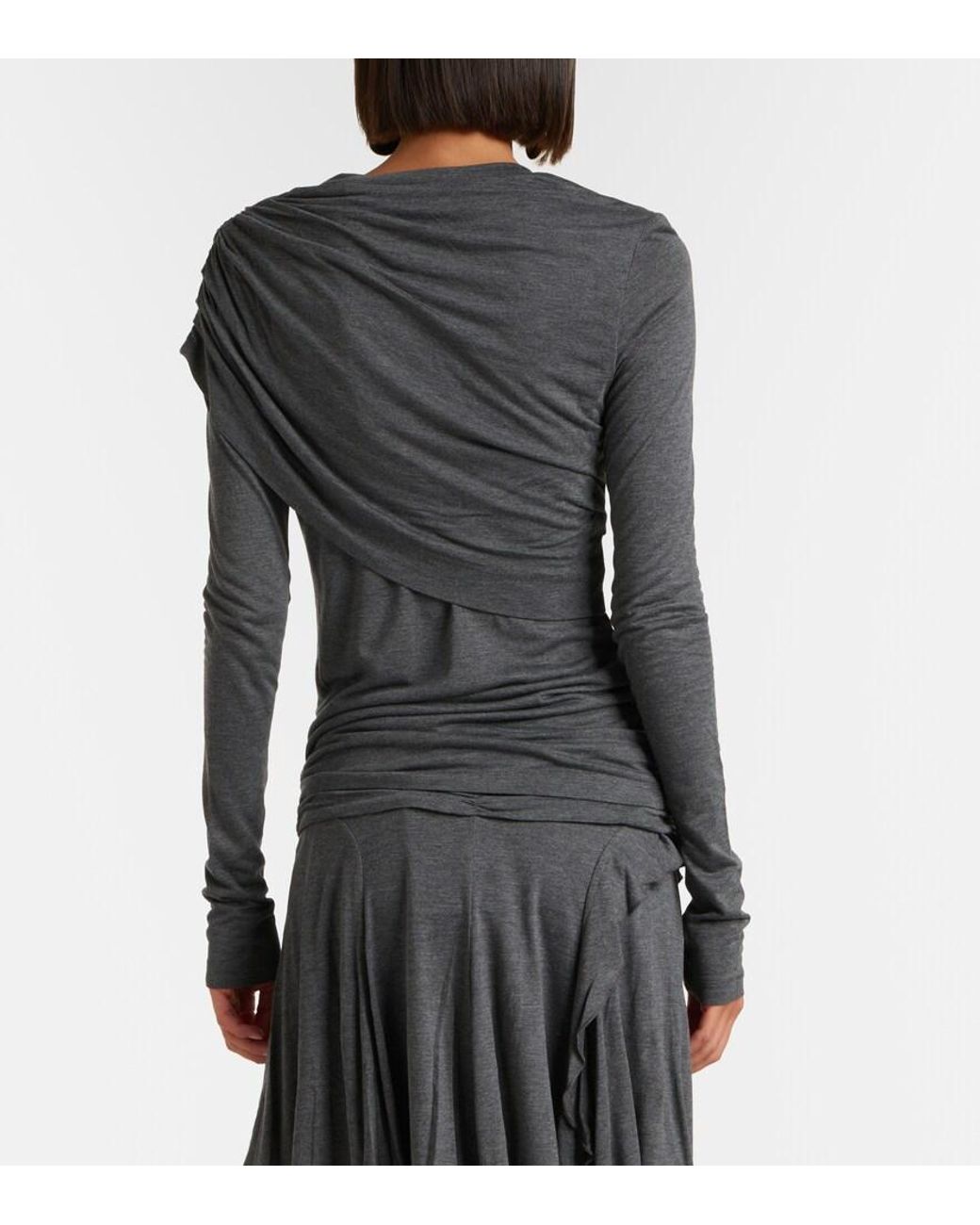 Isabel Marant Gray Dressi Draped Jersey Top