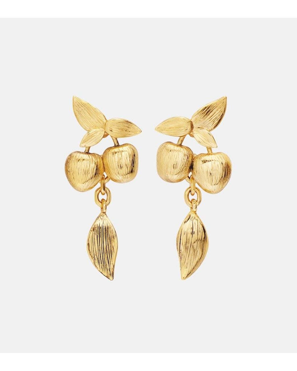 Saint Laurent Metallic Cherry Drop Earrings