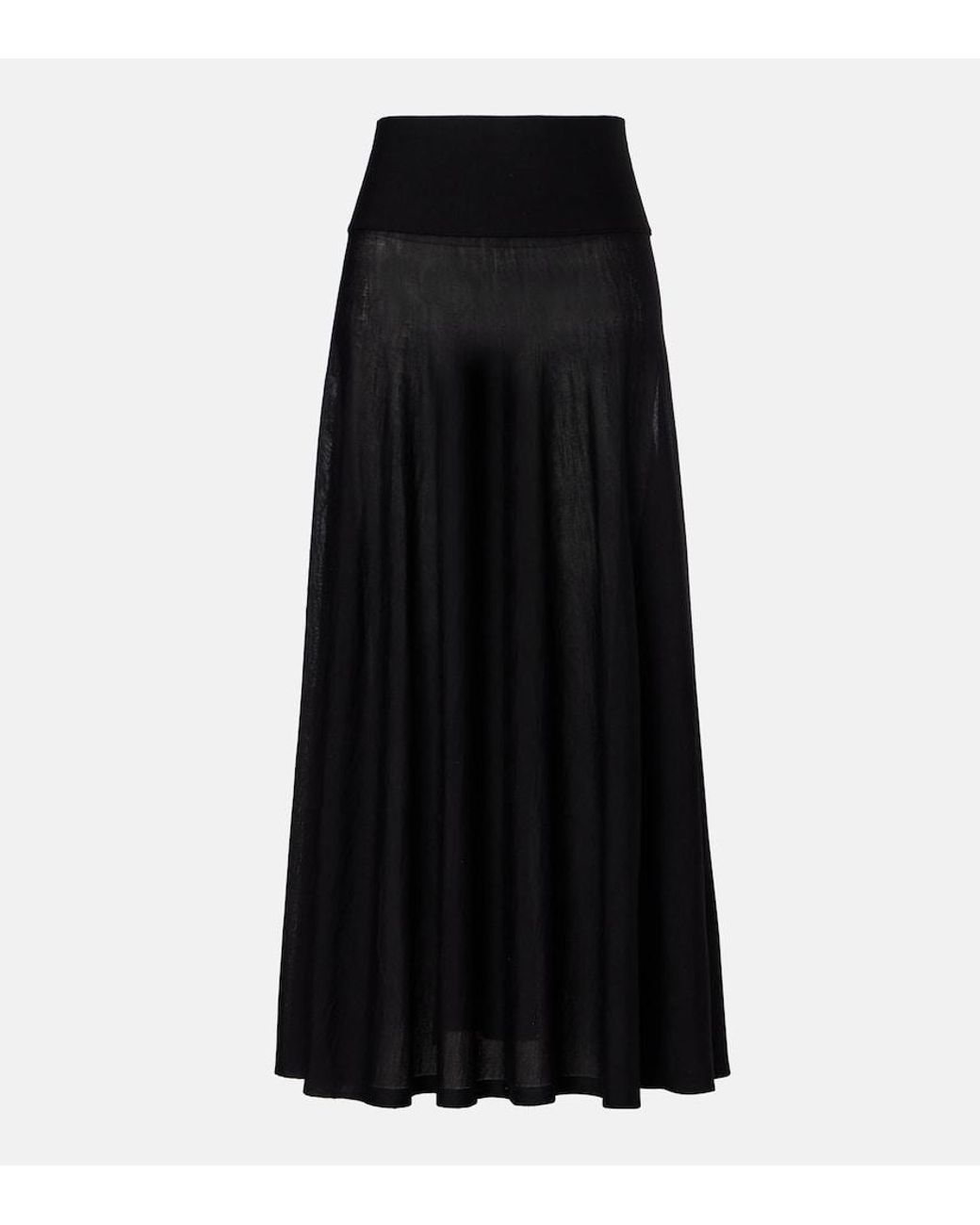 Alaïa Black Virgin Wool Maxi Skirt