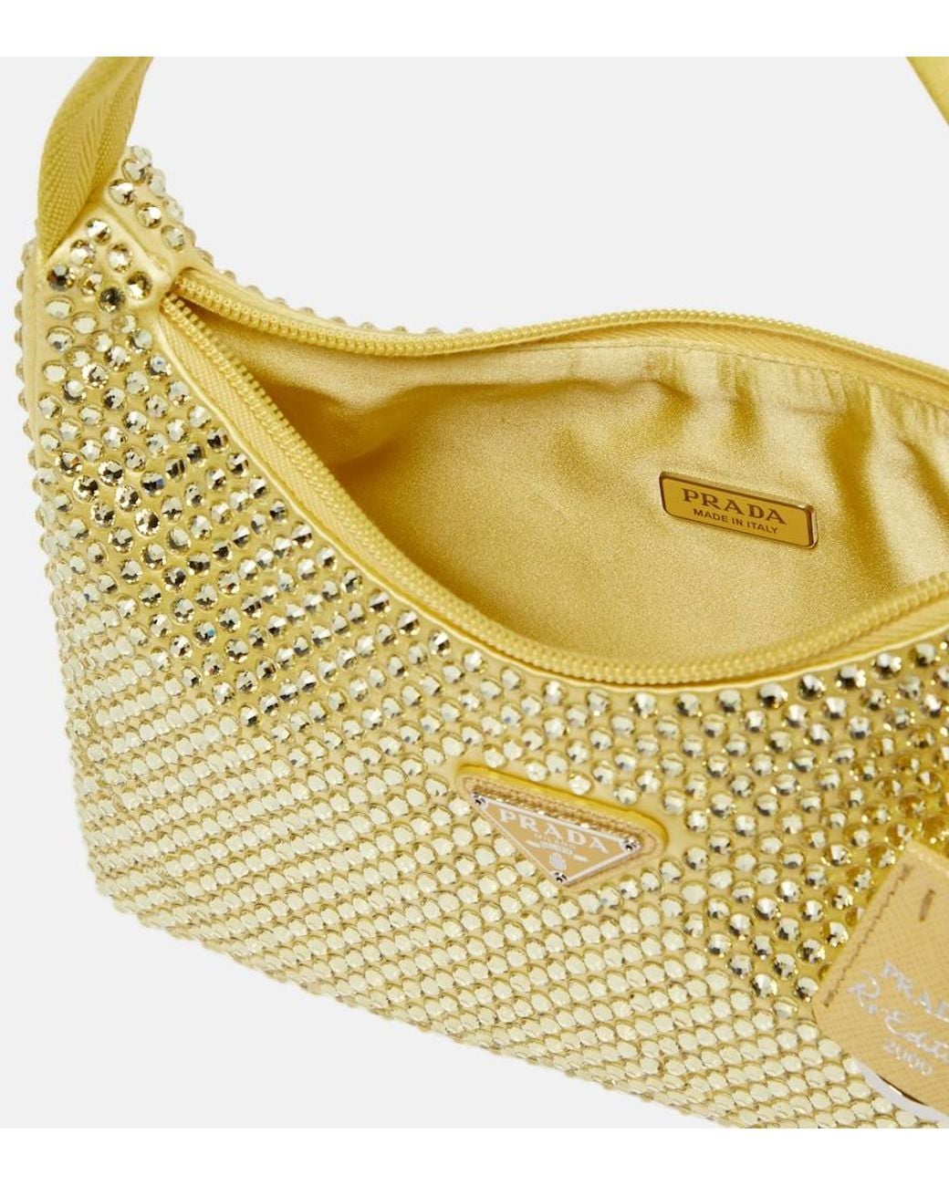 Prada Metallic Re-Edition Mini Embellished Shoulder Bag