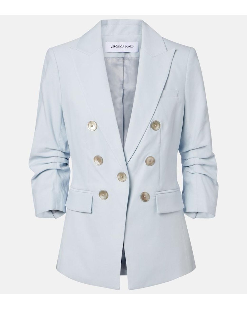 Veronica Beard Blue Tomi Dickey Twill Single-Breasted Blazer