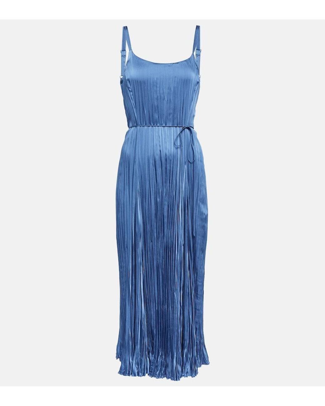 Vince Blue Pleated Midi Dress