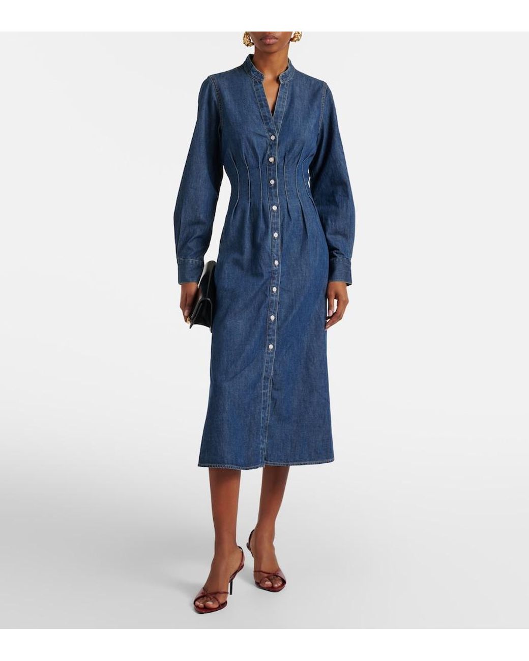 Veronica Beard Blue Arcadia Denim Shirt Dress