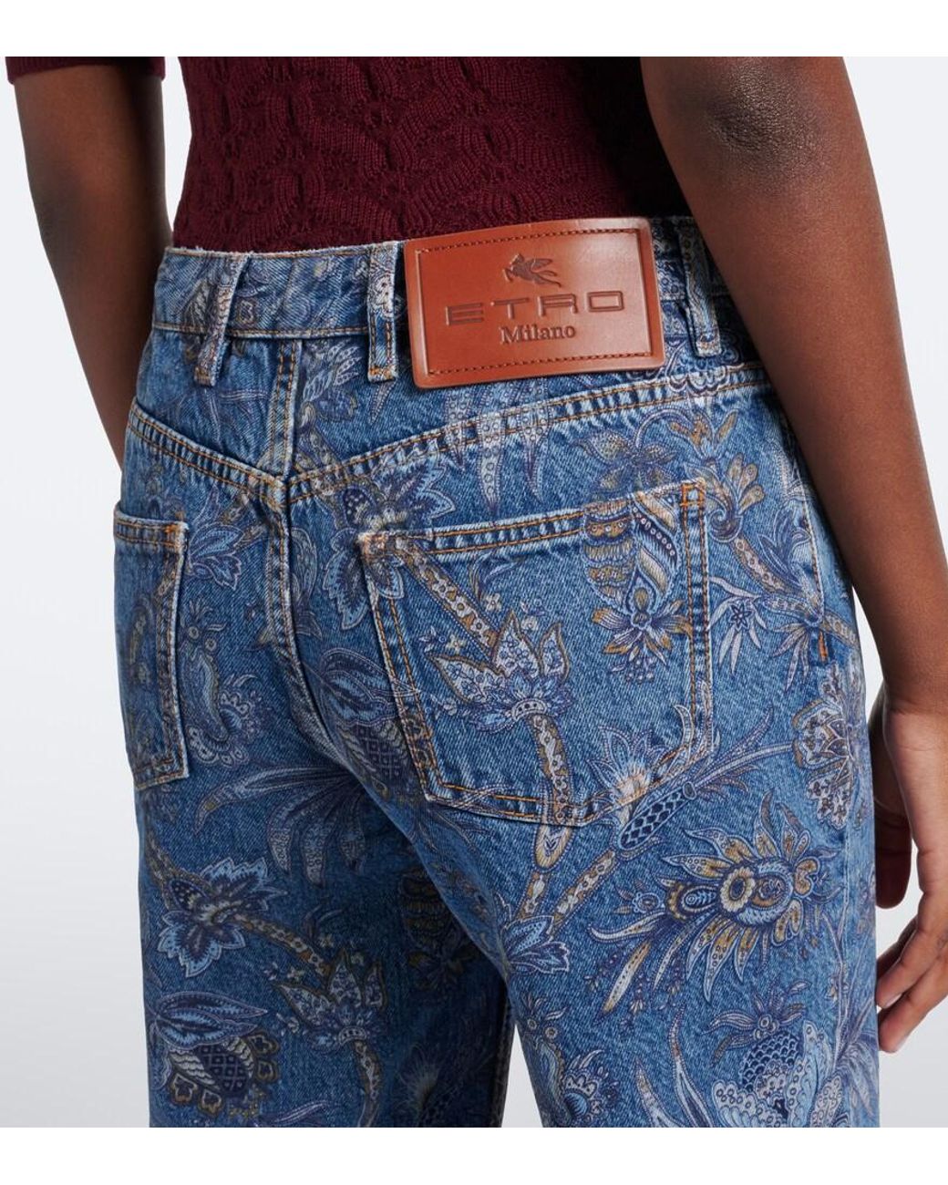 Jeans Anchos Estampados Etro de color Blue