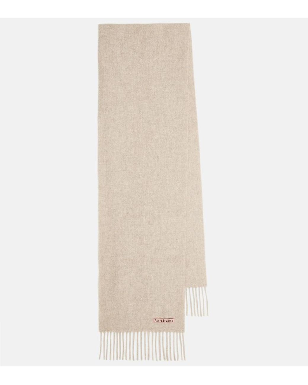 Acne Natural Canada Skinny Fringed Wool Scarf