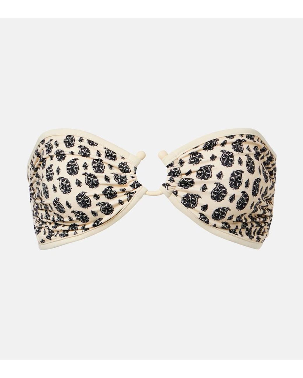 Johanna Ortiz White Printed Bikini Top