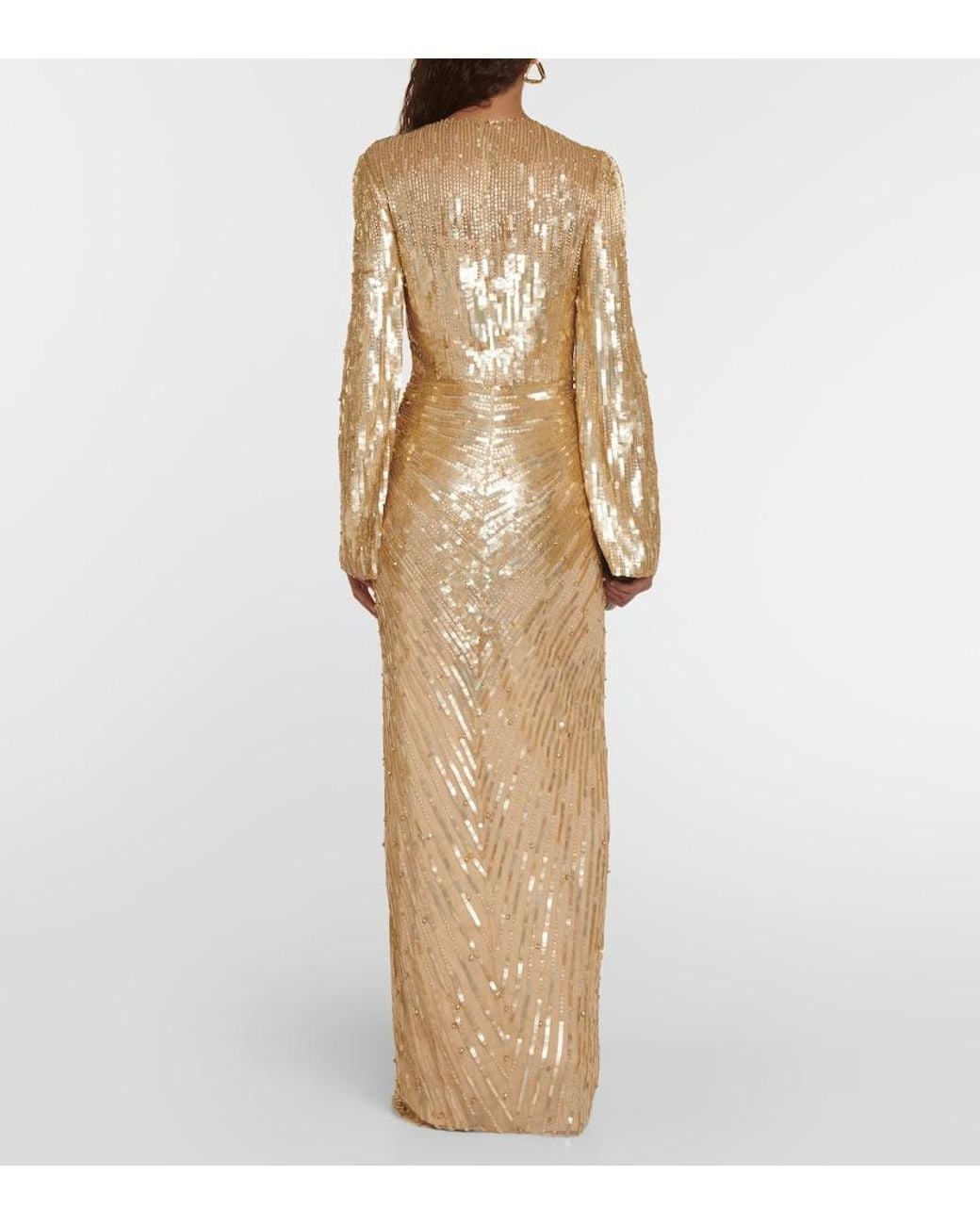 Jenny Packham Metallic Embellished Margot Gown