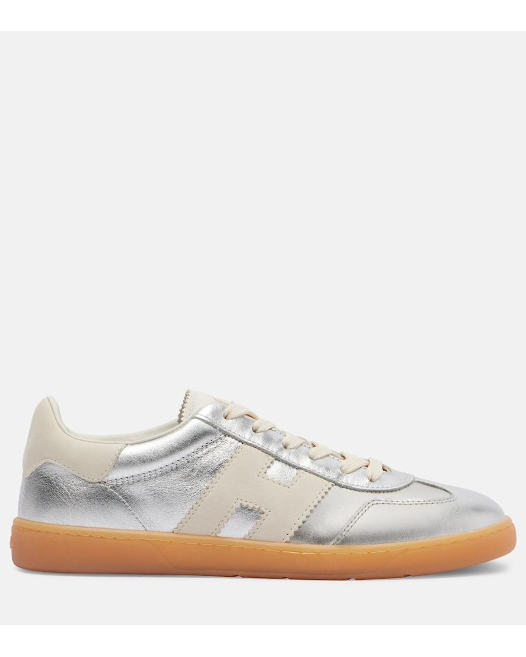 Hogan White Cool Metallic Leather Sneakers