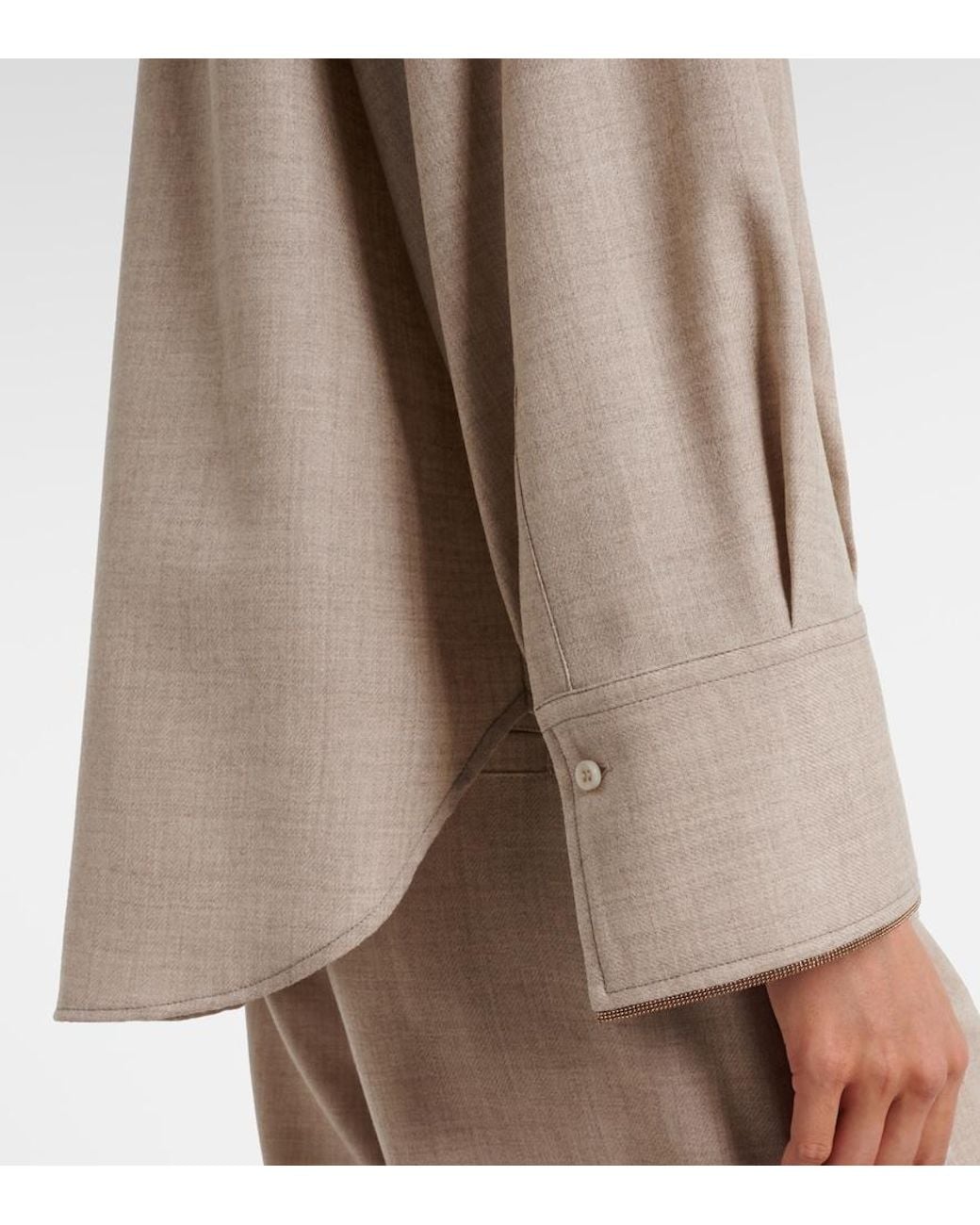 Brunello Cucinelli Brown Virgin Wool Shirt
