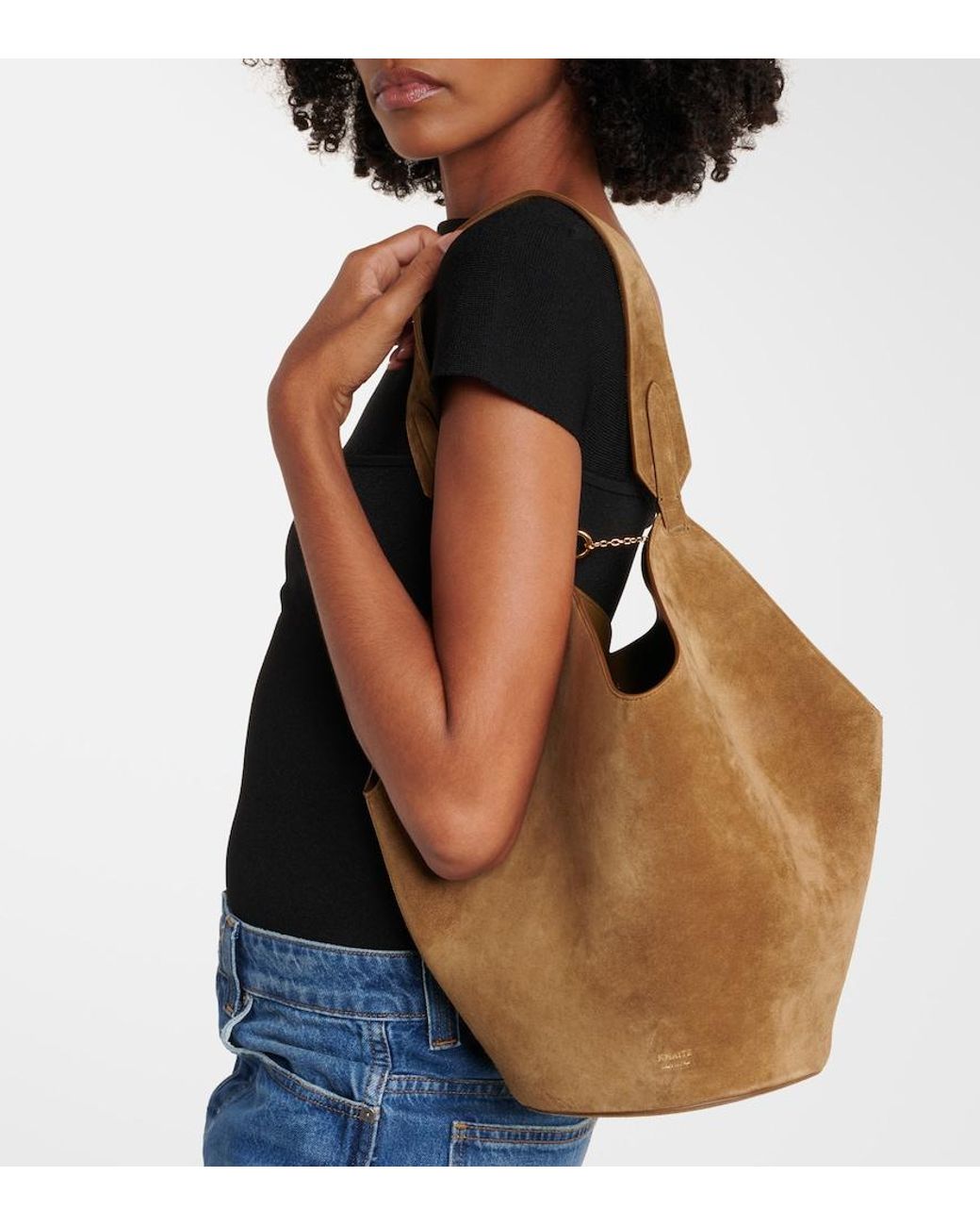 Khaite Brown Lotus Small Suede Tote Bag