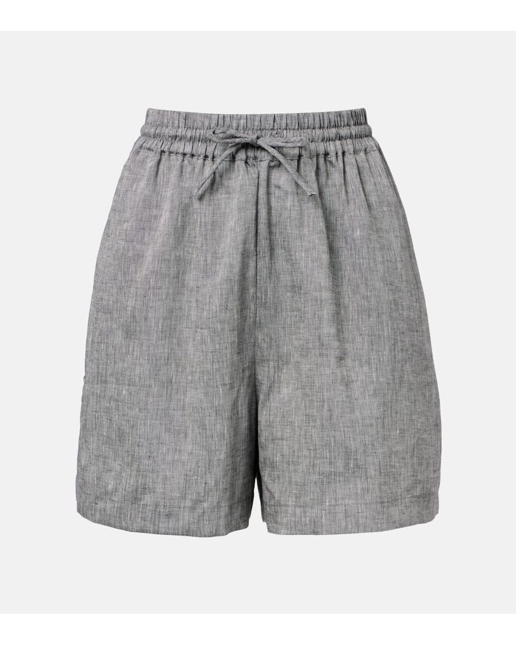 Asceno Gray Boston Linen Shorts