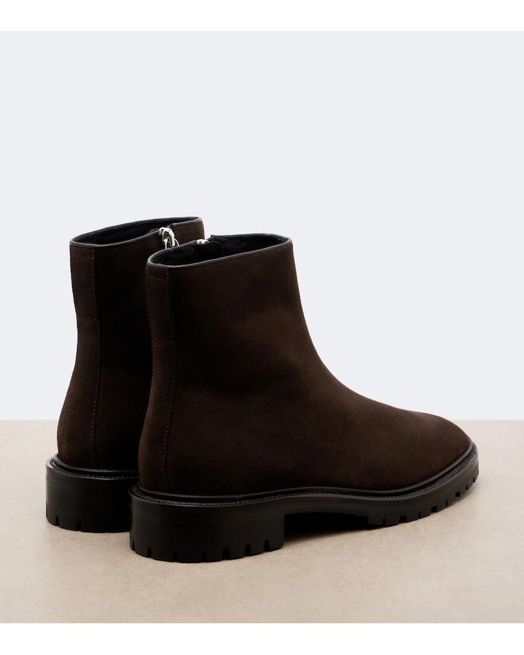 The Row Brown Moto Suede Ankle Boots