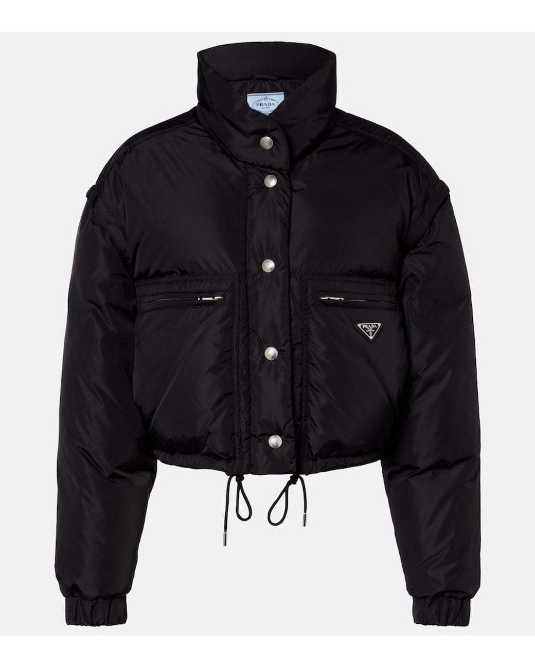 Prada Black Re-Nylon Cropped Down Jacket
