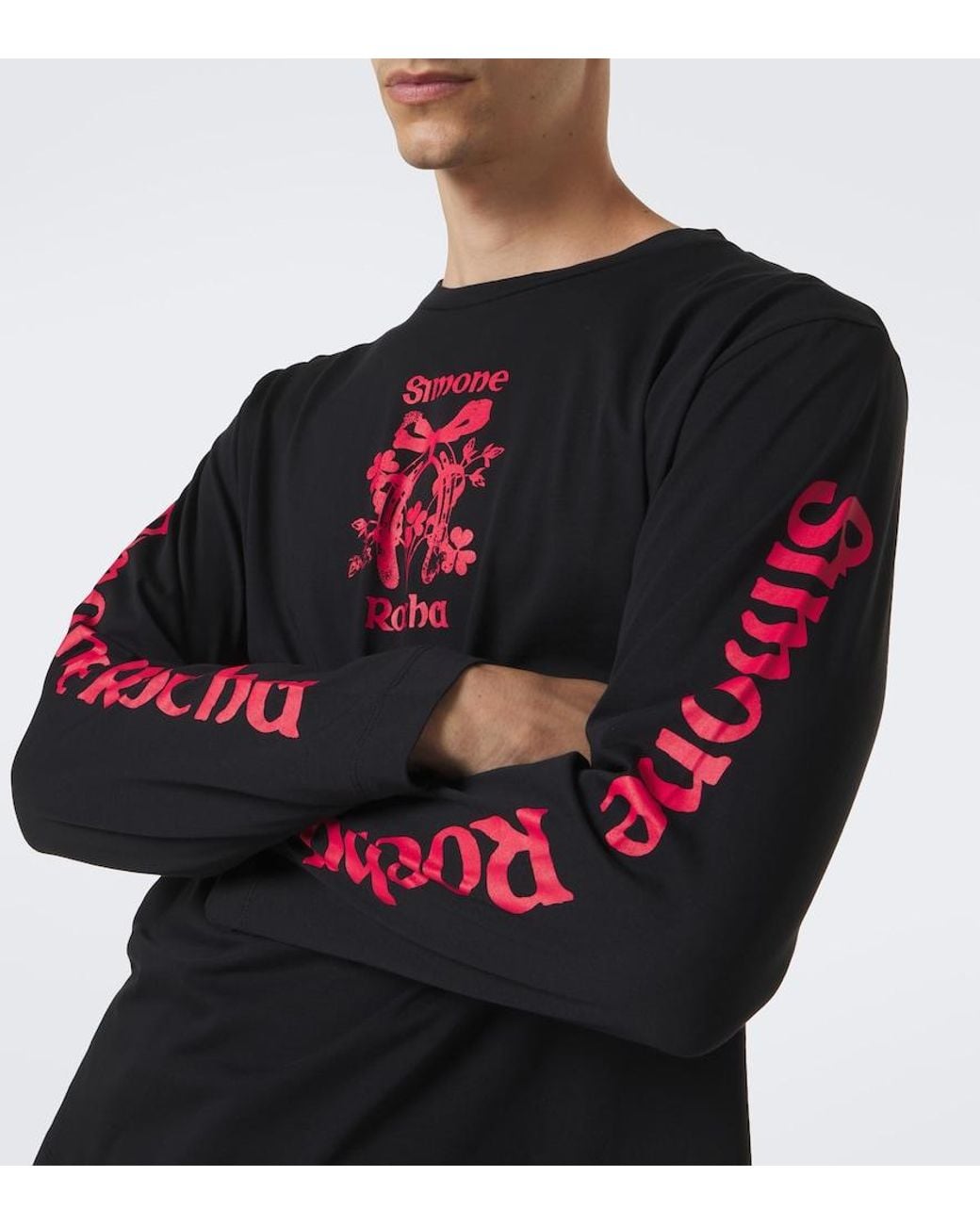 Simone Rocha Blue Printed Cotton Jersey T-Shirt for men